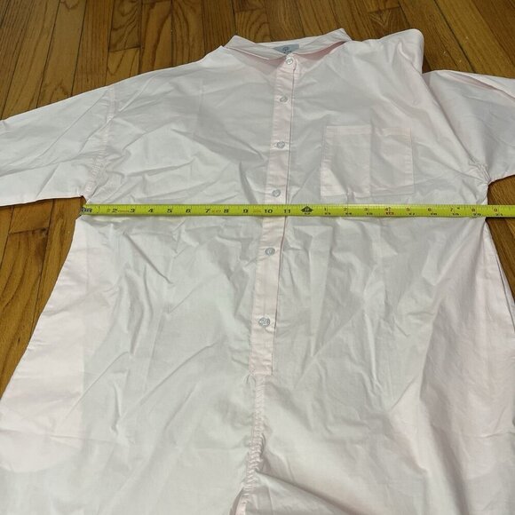 Parke Pink Cotton Long Sleeve Button Front Polo Romper Size Medium - Picture 8 of 8
